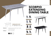 SCORPIO EXTENDING DINING TABLE